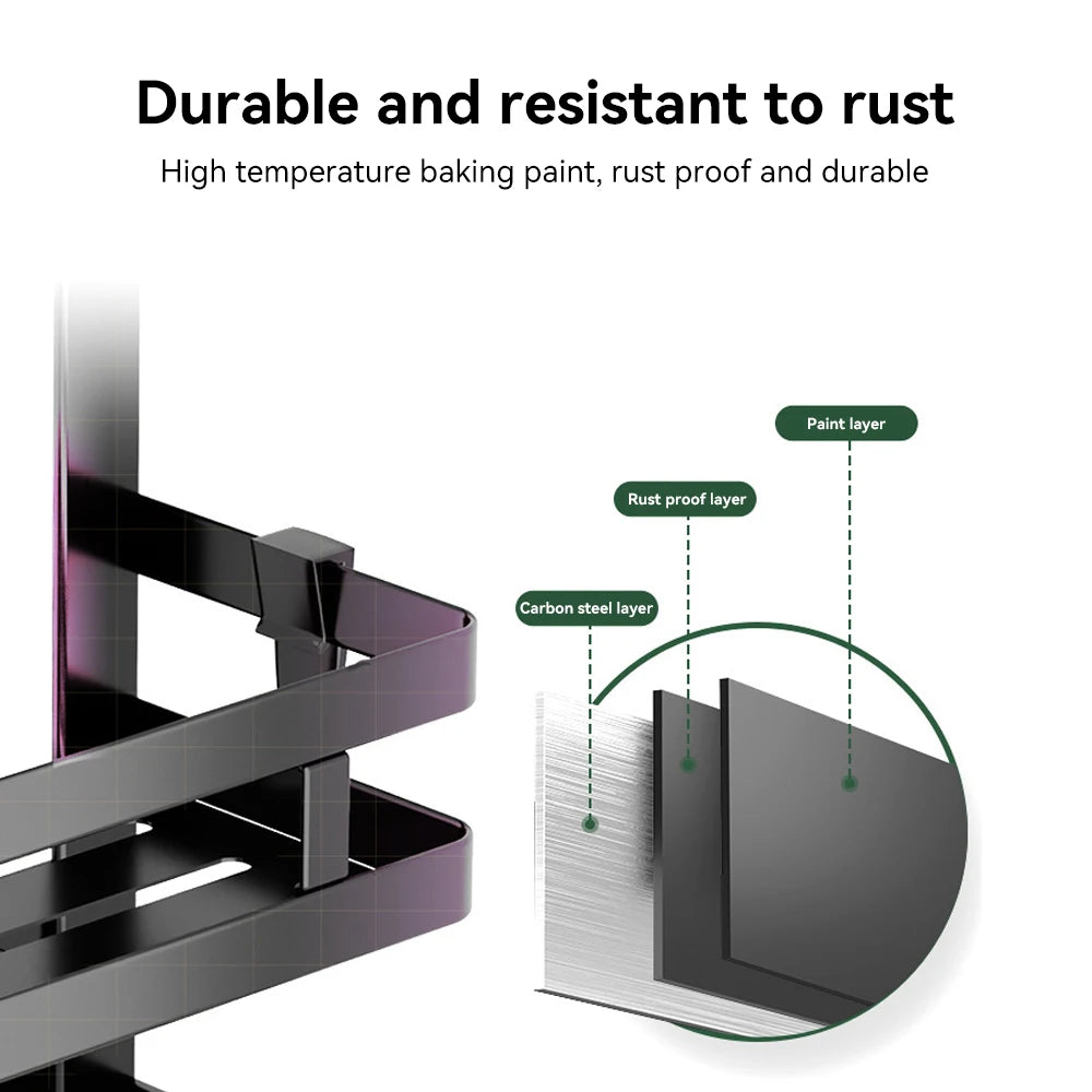 Multi-functional storage rack magnetic suction refrigerator hanging rack non-drilling seasoning rack multi-layer cling film stor