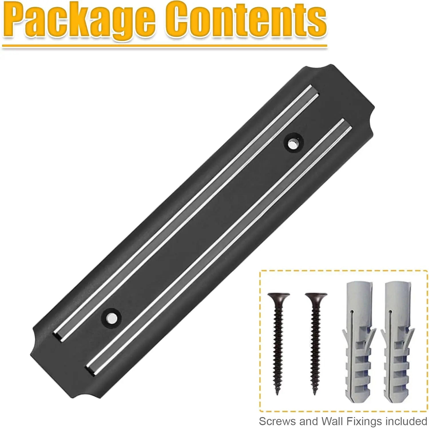 13 Inch Magnetic Knife Holder Strip – Wall Mounted Kitchen Utensil Storage Bar Rack with Screws & Fixings, Easy Access 33CM
