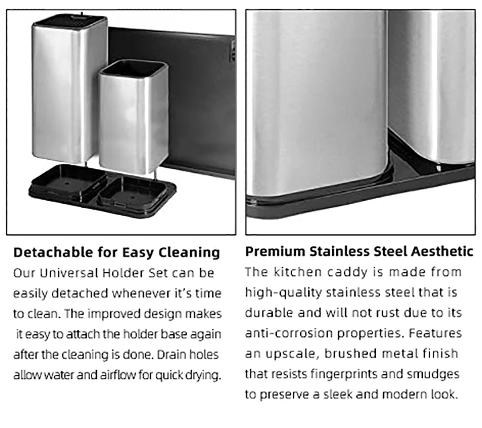Stainless Steel Knife Holder Bucket Bracket Storage Rack Multi-functional Kitchen Storage Bucket Kitchen Accessories Chopstick