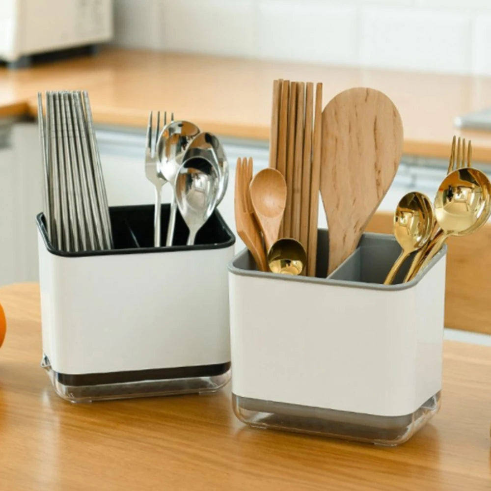 Multifunctional Storage Holder Spoon Fork Chopstick Storage Holder Box Double Layer Cutlery Drain Rack Organizer Racks