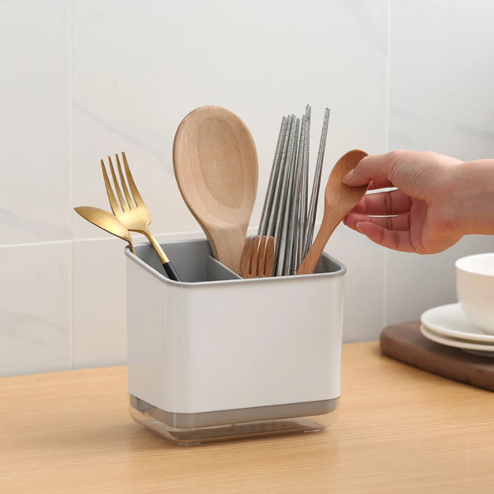Multifunctional Storage Holder Spoon Fork Chopstick Storage Holder Box Double Layer Cutlery Drain Rack Organizer Racks