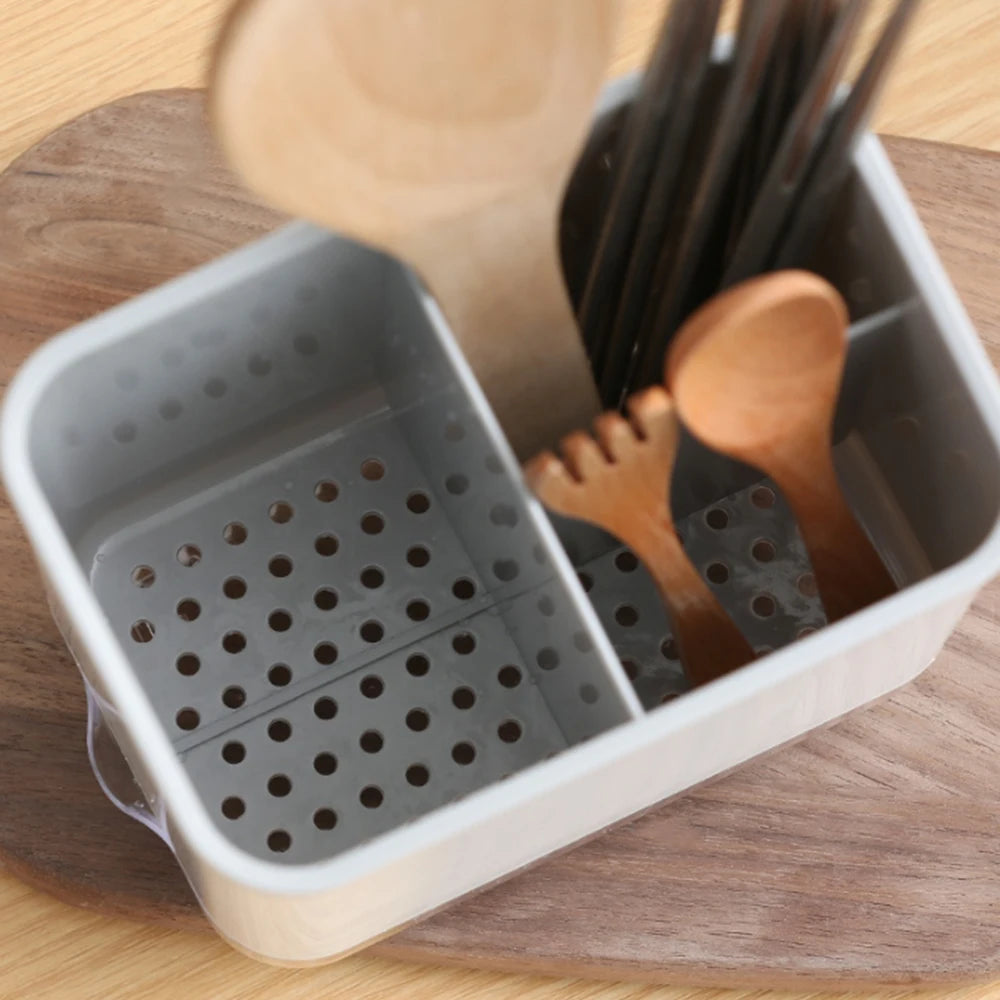 Multifunctional Storage Holder Spoon Fork Chopstick Storage Holder Box Double Layer Cutlery Drain Rack Organizer Racks