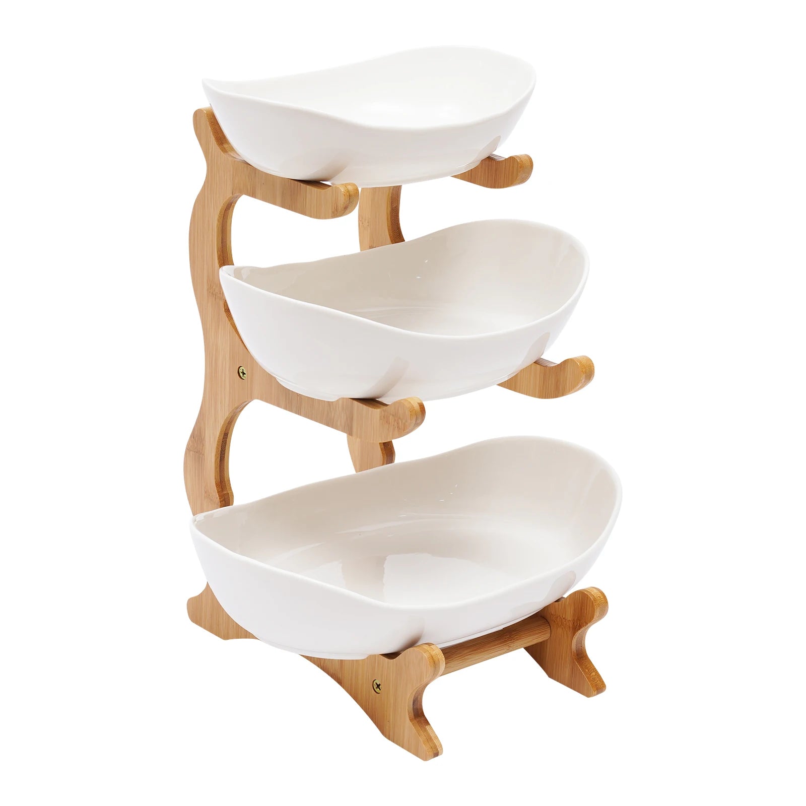 3 Tier Ceramic Fruit Basket Holder Bowl Stand Dining Table for Kitchen Decor for Vacations, Exhibitions, Gatherings, Birthdays