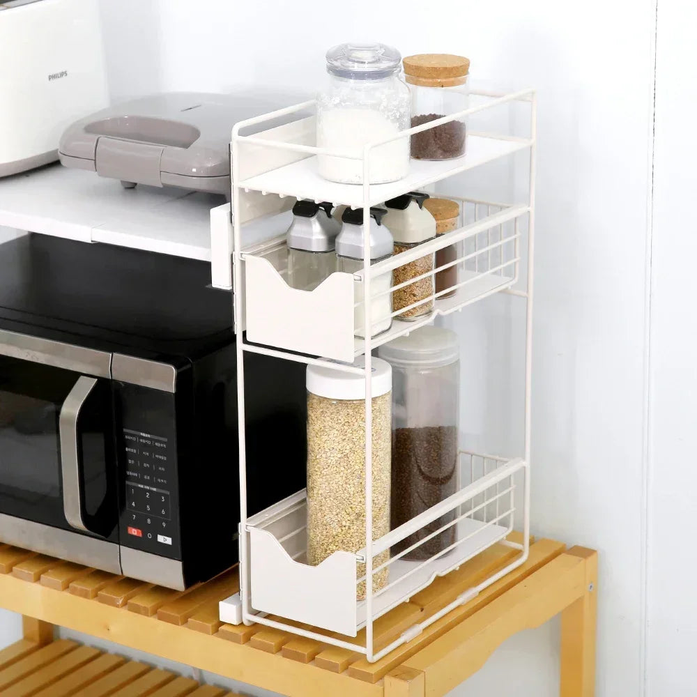 2/3 Tier Refrigerator Magnet Strorage Shelf Washing Machine Side Rack Kitchen Organizer Shelf for Refrigerator Washing Machine
