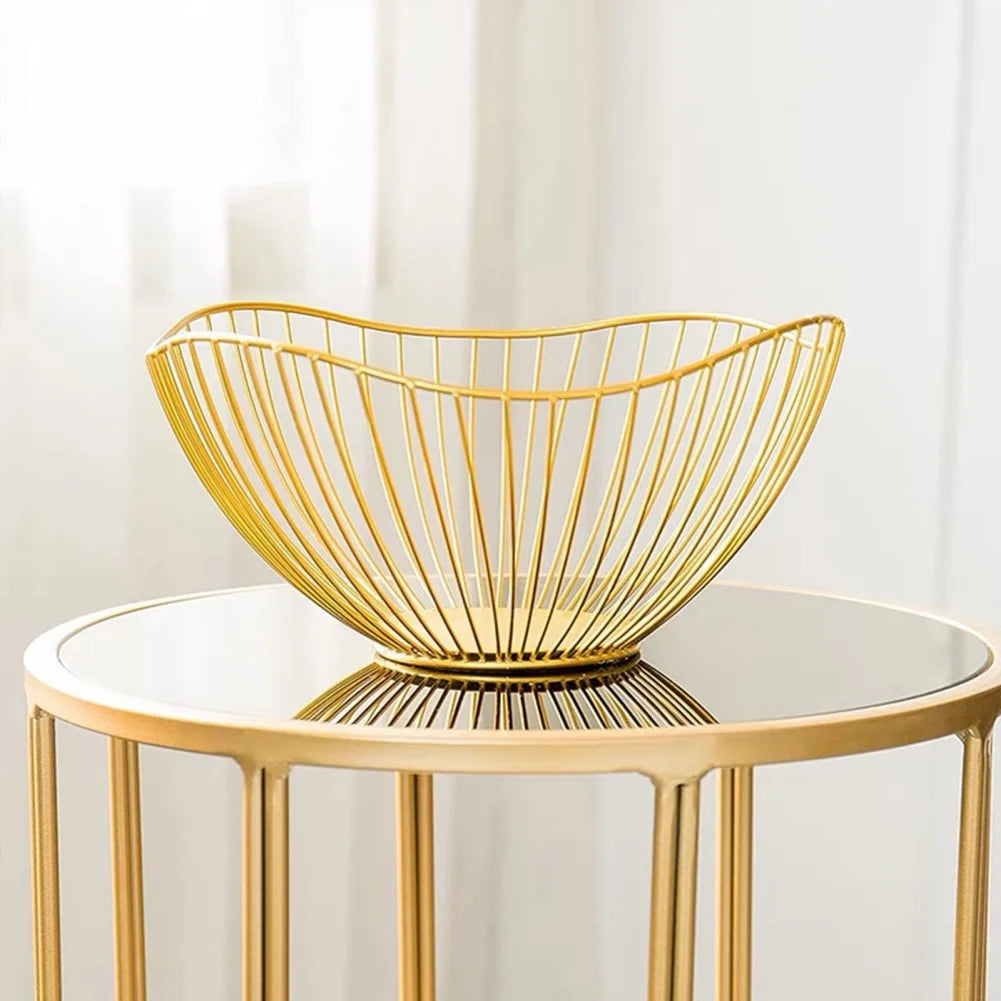 Metal Fruit Basket Simple Fruit Basin Multi-Size Iron Snack Bread Vegetable Storage Bowls Kitchen Eggs Dessert Holder Organizer