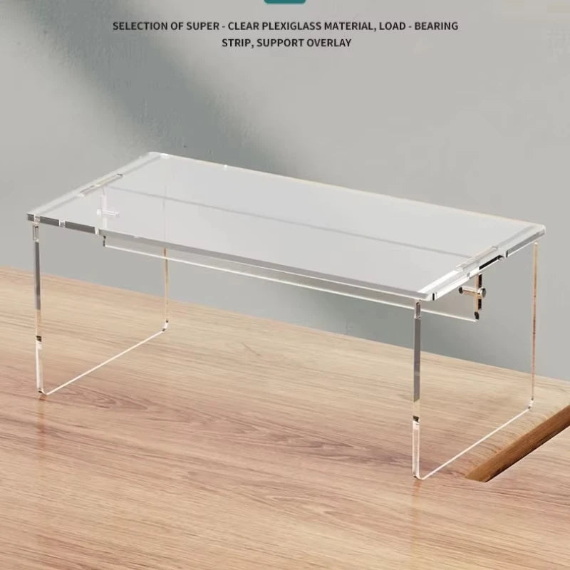 Transparent Acrylic Display Stand For Toys Model, Assembly Desktop Heightened Storage Shelf, Refrigerator Cabinet Layered