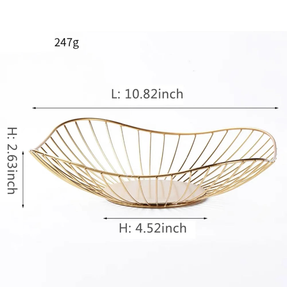 Metal Fruit Basket Simple Fruit Basin Multi-Size Iron Snack Bread Vegetable Storage Bowls Kitchen Eggs Dessert Holder Organizer