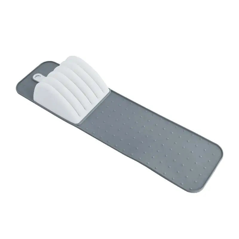Premium Knifes Holder Organization Soft-Grip 5/11 Slots Large Knife Mat Non-Slip Kitchen Drawer Knifes Organization Home Tools