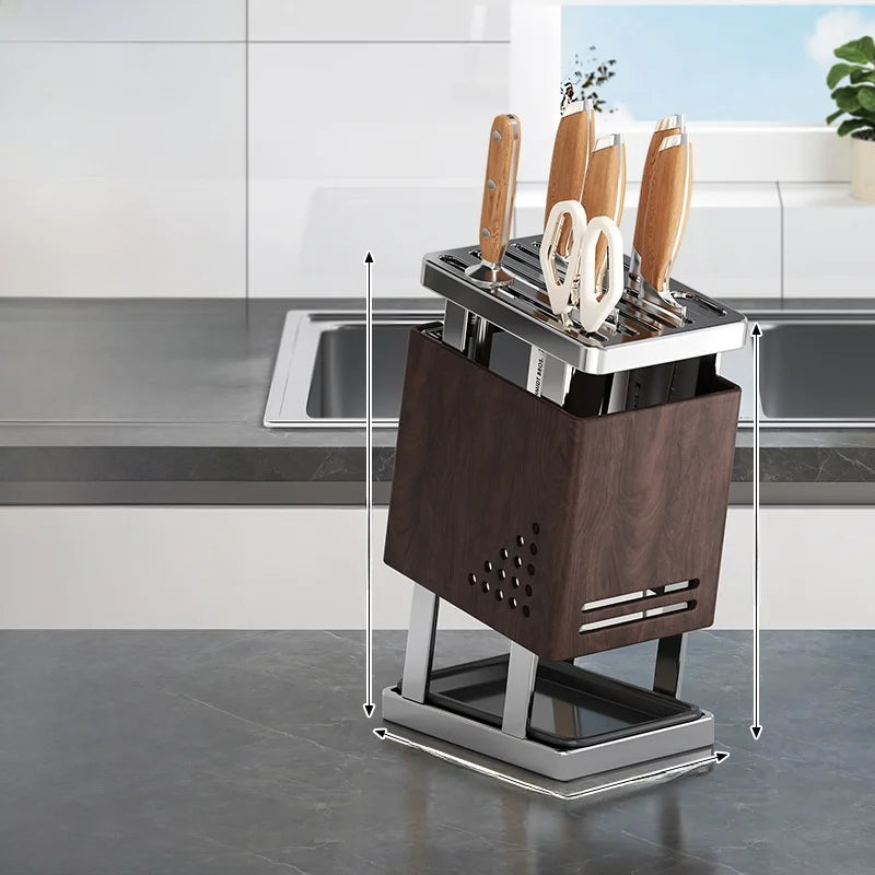 Stainl Steel Kitchen Knife Holder Rotating Blade Storage Ra High Aesthetic Multi-Function Kitchen Storage elf