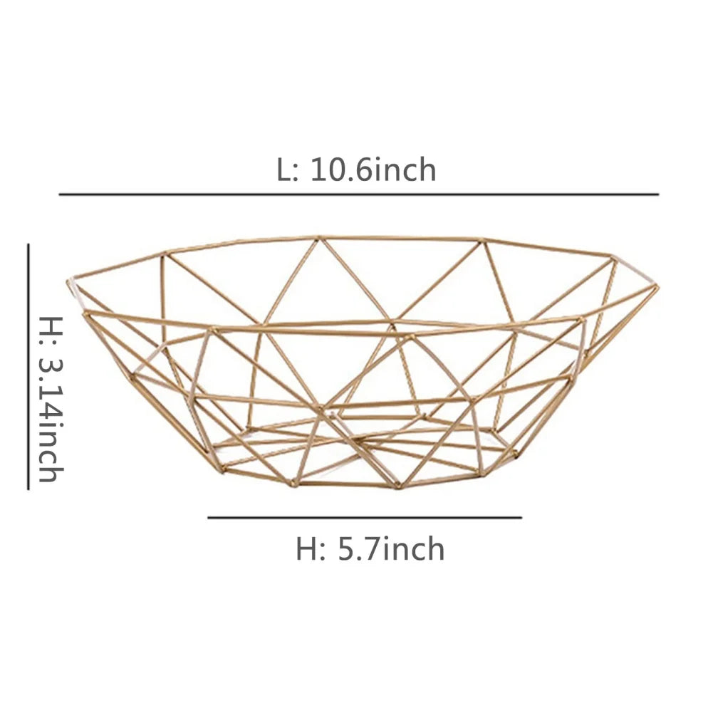 Metal Fruit Basket Simple Fruit Basin Multi-Size Iron Snack Bread Vegetable Storage Bowls Kitchen Eggs Dessert Holder Organizer