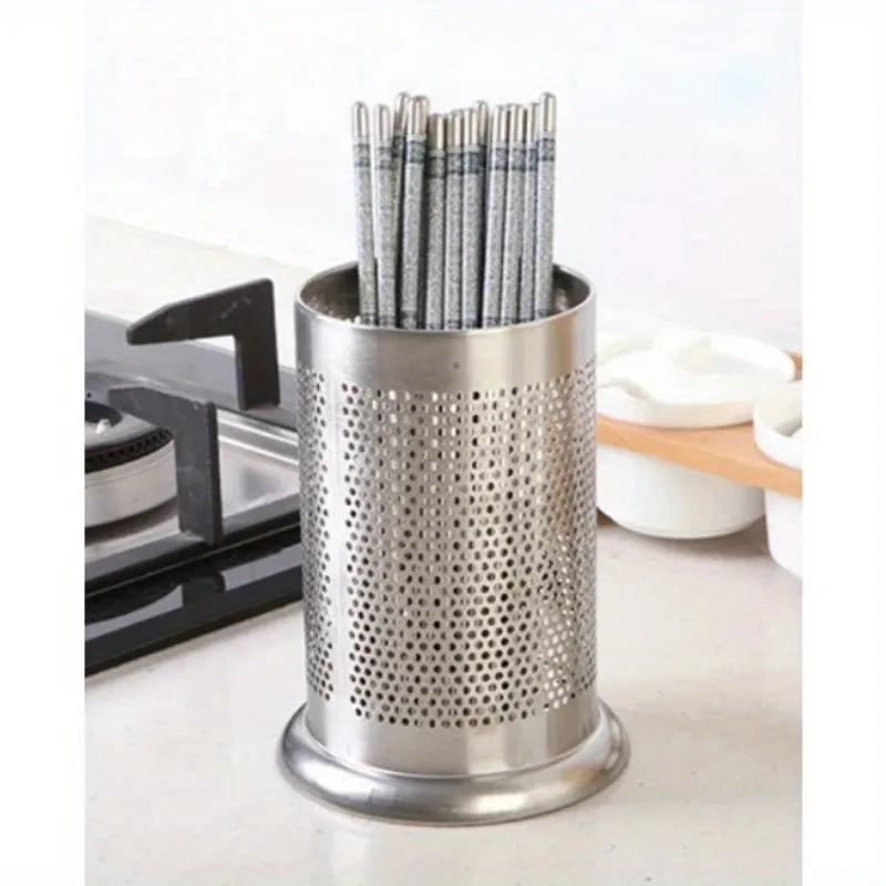 1PC Stainless Steel Chopstick Storage Rack Shelf Basket Knife Fork Spoon Tableware Organizer Kitchen Cutlery Drain Holder