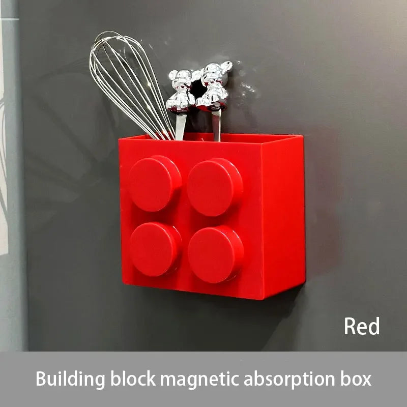Building Blocks Refriger  Atorstorage Rack Magnetic Wall-mounted Sundry Items Storage Box Refrigerator Side Storage Rack
