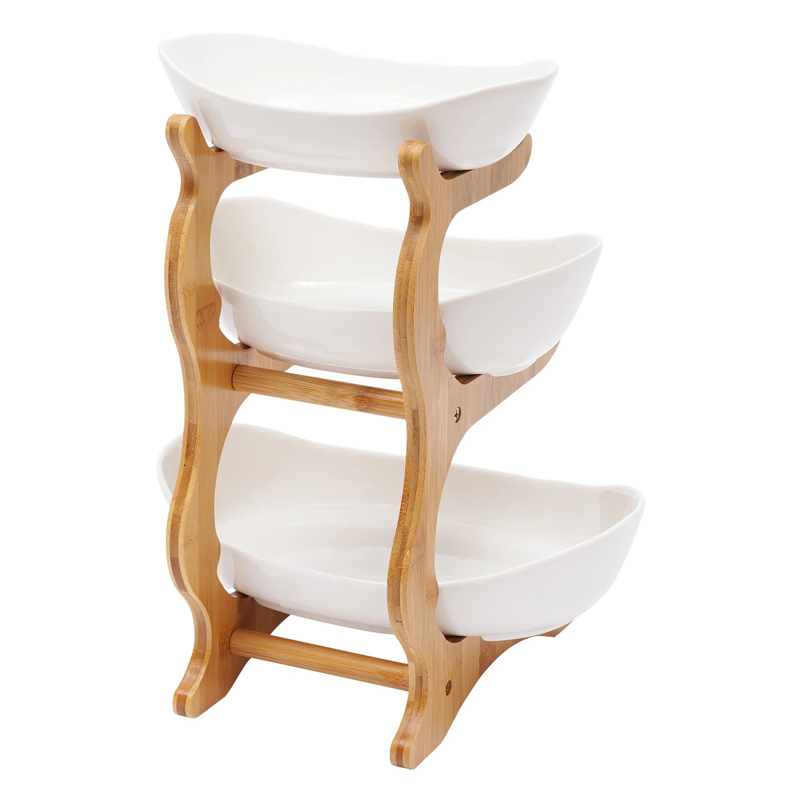 3 Tier Ceramic Fruit Basket Holder Bowl Stand Dining Table for Kitchen Decor for Vacations, Exhibitions, Gatherings, Birthdays