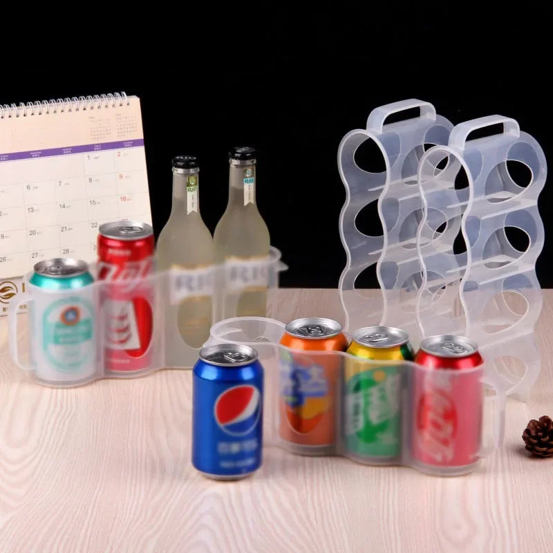 Portable soda can storage box, suitable for refrigerator rack beer can rack refrigerator storage slide rack transparent plastic