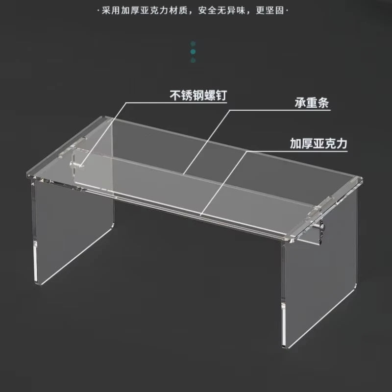 Transparent Acrylic Display Stand For Toys Model, Assembly Desktop Heightened Storage Shelf, Refrigerator Cabinet Layered