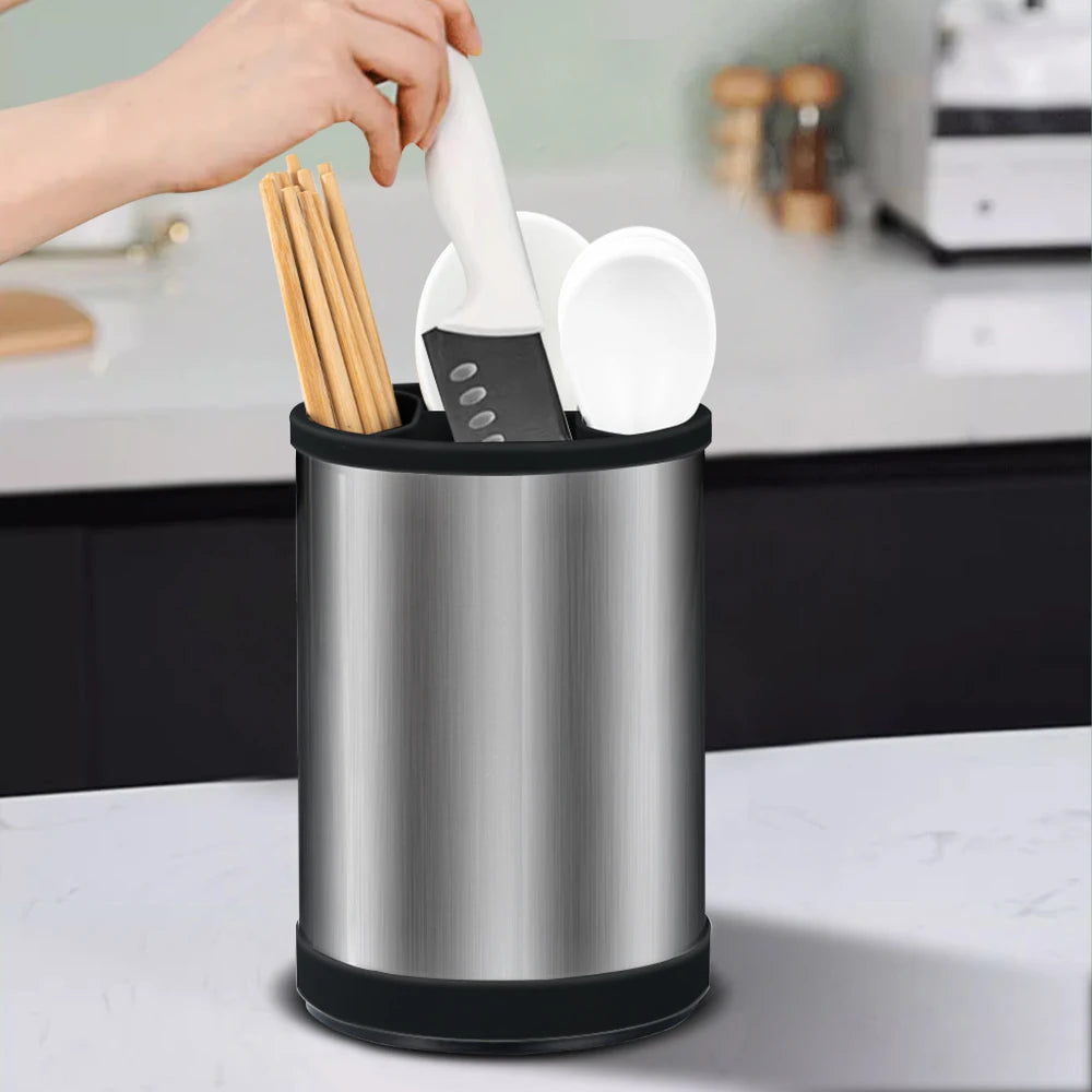 Stainless Steel Knife Holder Bucket Bracket Storage Rack Multi-functional Kitchen Storage Bucket Kitchen Accessories Chopstick