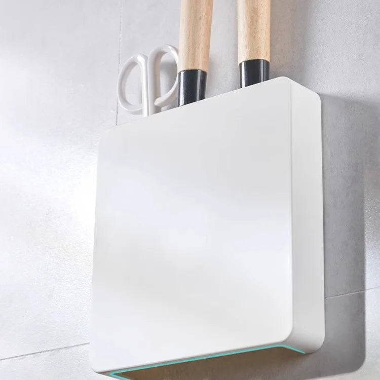 Invisible Wall-Mounted Kitchen Knife Storage Ra Dustproof Plastic Cabinet Door No-Drilling Required Small Knife Organizer