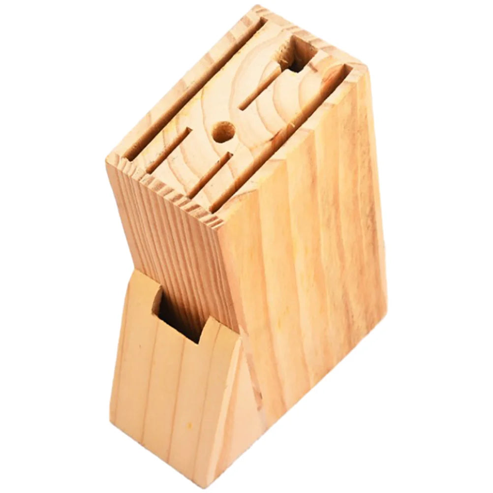 Cutlery Storage Rack Multi Socket Knife Holder, Wooden Knife Stand Multipurpose Cutters Stand Holder Storage Rack For Kitchen