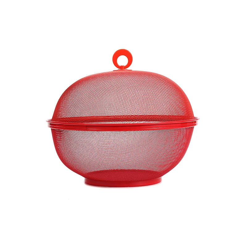 Mesh Fruit Basket With Lid Prevent Fly Kitchen Basket Vegetables Fruit Holder Kitchen Supplies Dining Table Decor Storage Box