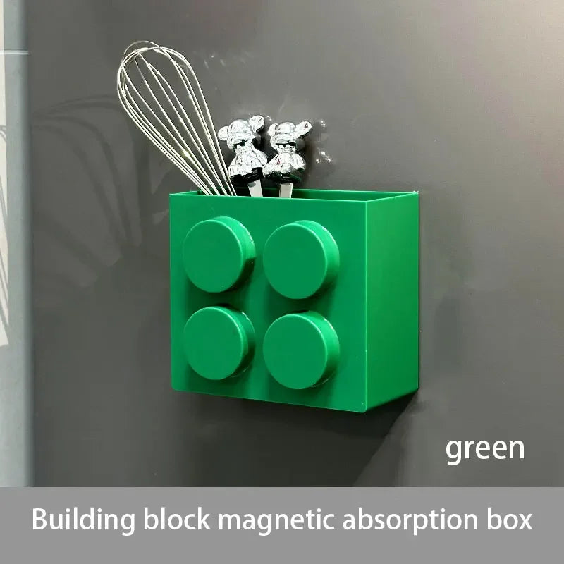 Building Blocks Refriger  Atorstorage Rack Magnetic Wall-mounted Sundry Items Storage Box Refrigerator Side Storage Rack