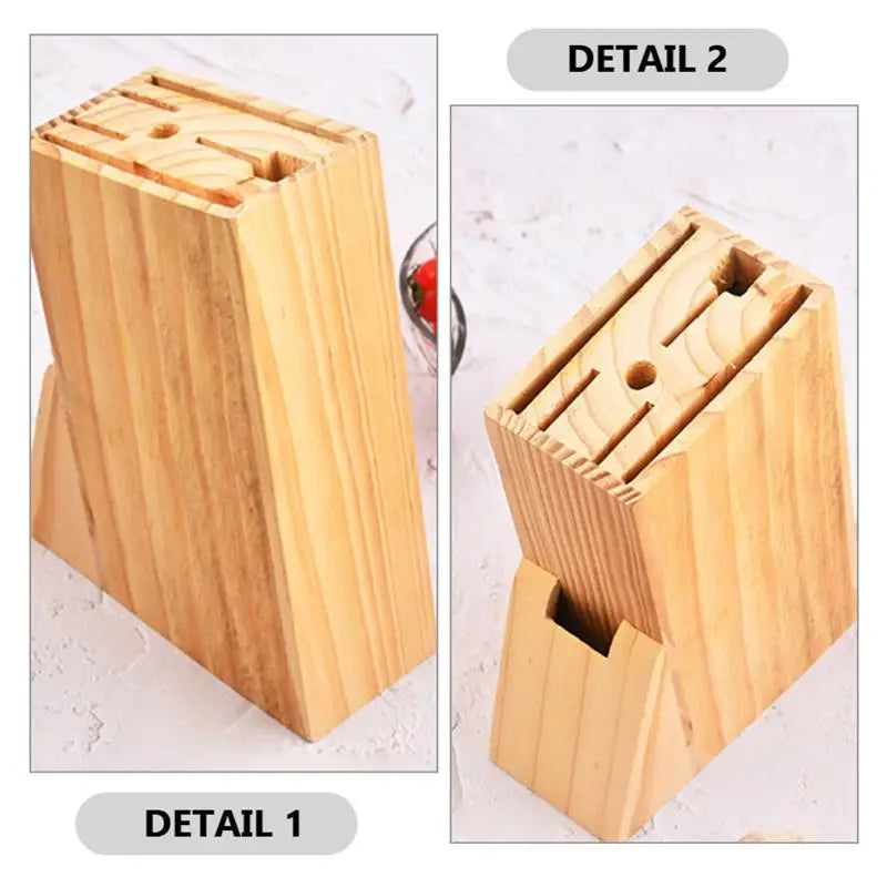 Cutlery Storage Rack Multi Socket Knife Holder, Wooden Knife Stand Multipurpose Cutters Stand Holder Storage Rack For Kitchen