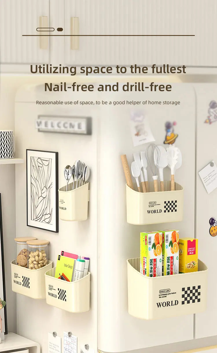 Magnetic Fridge Shelf Spice Storage Rack Wall mounted Kitchen Organizer Magnetic Shelf Space Saving Cabinet Shelves