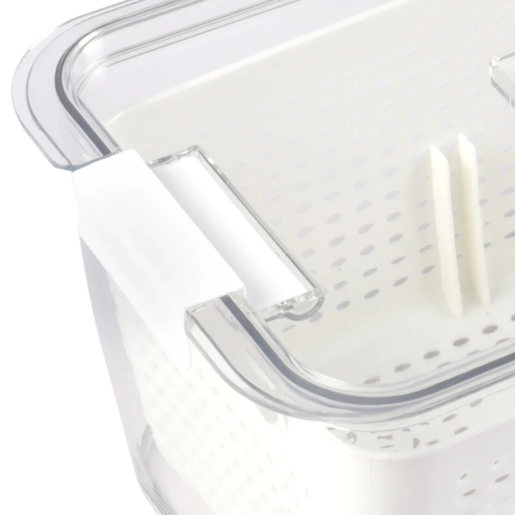 【Lifeideas】1.7L/4.5L Nested Fridge Storage Container with Removable Colander Refrigerator Fresh Vegetable Fruits Drain Basket
