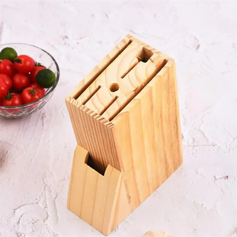 Cutlery Storage Rack Multi Socket Knife Holder, Wooden Knife Stand Multipurpose Cutters Stand Holder Storage Rack For Kitchen