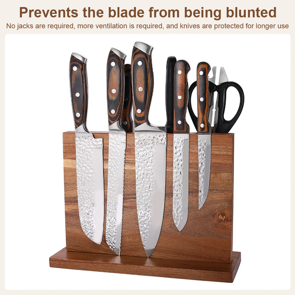Magnetic Universal Knife Stand Knife Display Rack Knife Set Holder Stand with Strong Enhanced Magnets for Counter Top