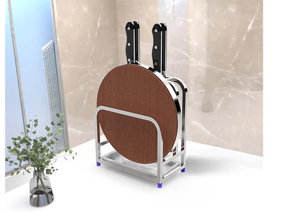 Stainl Steel 304 Knife Holder Cutting Board Stand Kitchen Storage Ra Utensil elf Anti-Mold Stainl Steel Kitchen Sto...