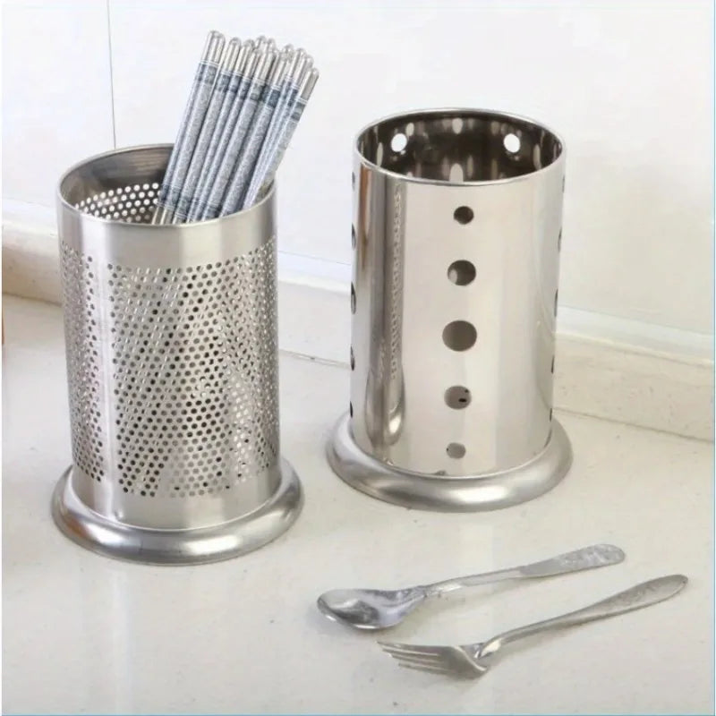 1PC Stainless Steel Chopstick Storage Rack Shelf Basket Knife Fork Spoon Tableware Organizer Kitchen Cutlery Drain Holder