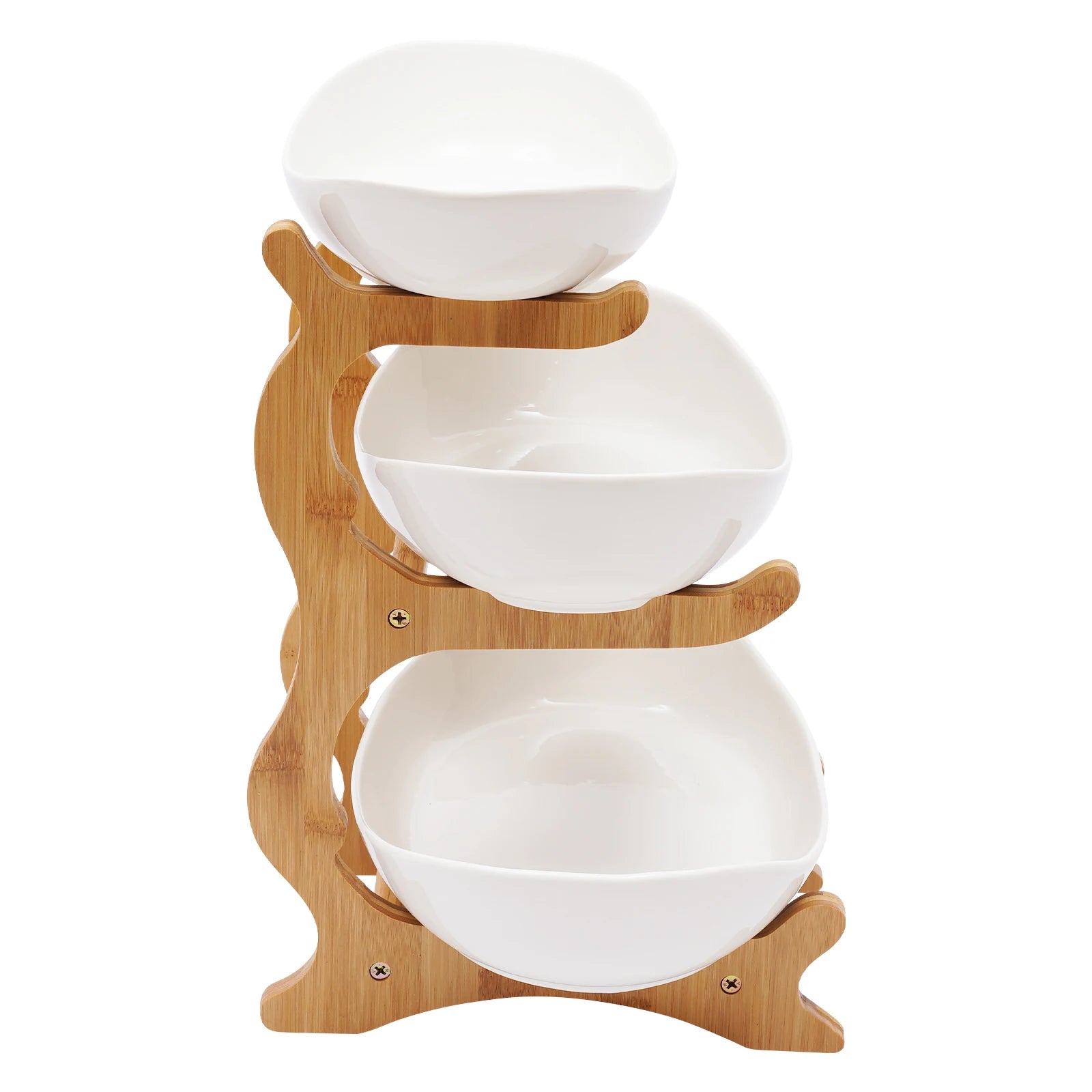 3 Tier Ceramic Fruit Basket Holder Bowl Stand Dining Table for Kitchen Decor for Vacations, Exhibitions, Gatherings, Birthdays