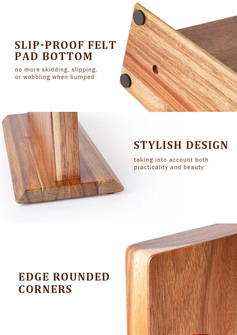 New Acacia Wood Home Kitchen Magnetic Knife Block Holder Rack Magnetic Stands with Strong Enhanced Magnets