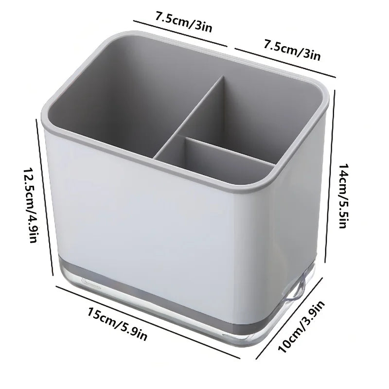 1pc Double-Layer Detachable Chopstick Holder and Cutlery Organizer - Kitchen Storage Shelf and Tableware Drain Rack