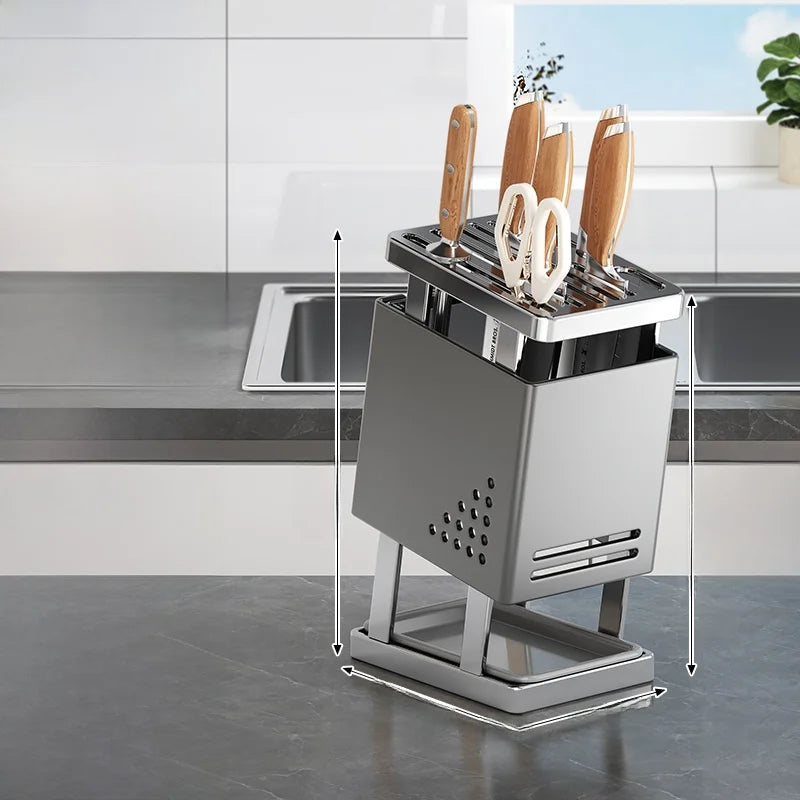 Stainl Steel Kitchen Knife Holder Rotating Blade Storage Ra High Aesthetic Multi-Function Kitchen Storage elf