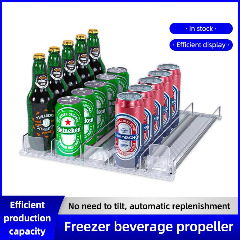 Drink Spring Pusher For Fridge Automatic Soda Can Dispenser Retail Transparent Slide Rail Beverage Storage Organizer Rack