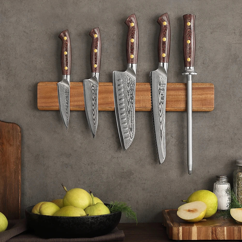 Hezhen Magnetic Knife Holder 400mm Kitchen Accessories Wooden Knives Storage Tools Acacia Wood This Is A Holder Without Knife