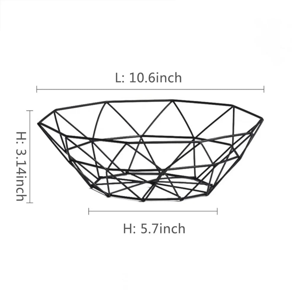 Metal Fruit Basket Simple Fruit Basin Multi-Size Iron Snack Bread Vegetable Storage Bowls Kitchen Eggs Dessert Holder Organizer