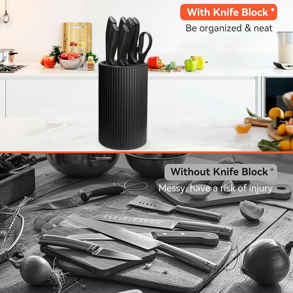 8.8 inch Kitchen Knife Holder  Stand for Kitchen Chef Ceramic Knife Inserted Plastic Knife Holder Bucket Kitchen Storage Tools