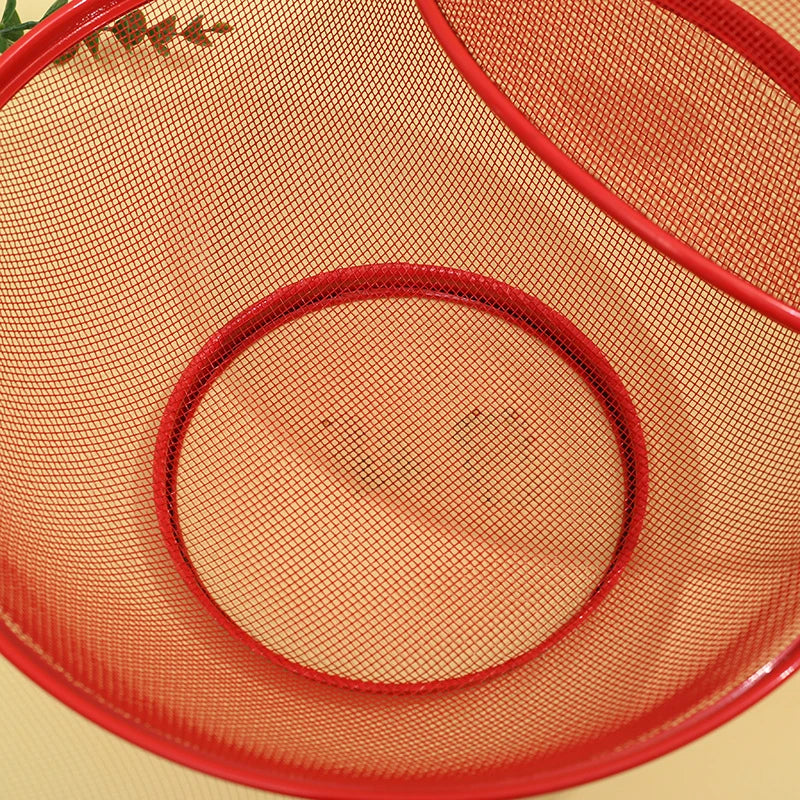 Mesh Fruit Basket With Lid Prevent Fly Kitchen Basket Vegetables Fruit Holder Kitchen Supplies Dining Table Decor Storage Box