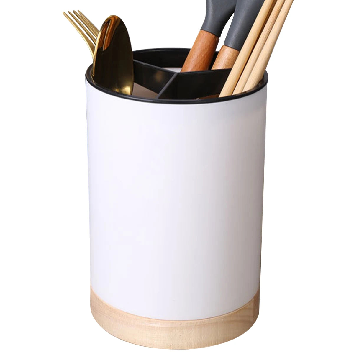 Kitchen Tableware Storage Bucket Utensil Holder Cutlery Drainer Plastic Chopstick Spoon Storage Rack Detachable 3 Divided