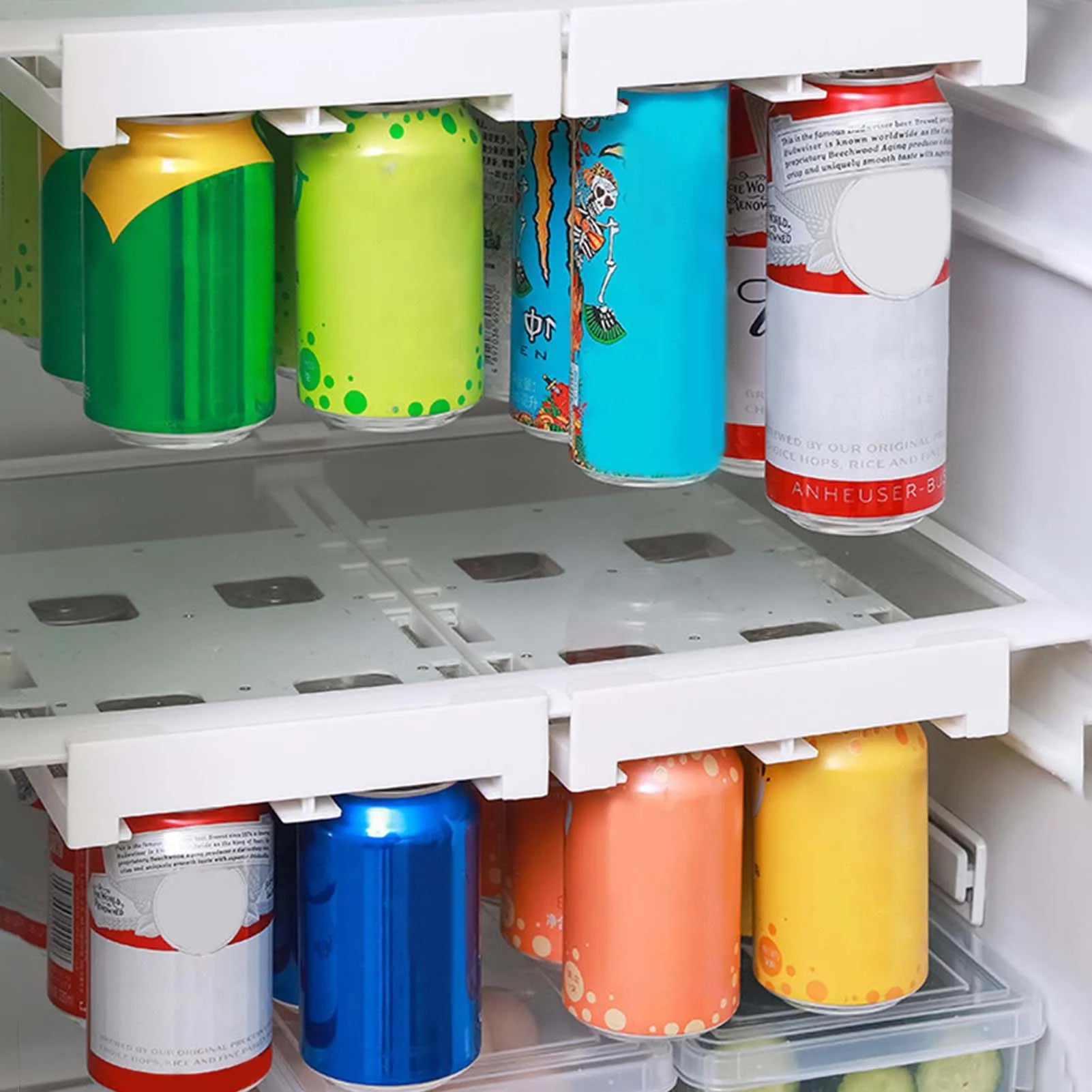Hanging Fridge Soda Can Organizer Convenient to Install Efficient Fridge Shelf Holder Suitable for Refrigerators Kitchen