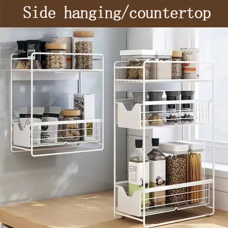 2/3 Tier Refrigerator Magnet Strorage Shelf Washing Machine Side Rack Kitchen Organizer Shelf for Refrigerator Washing Machine