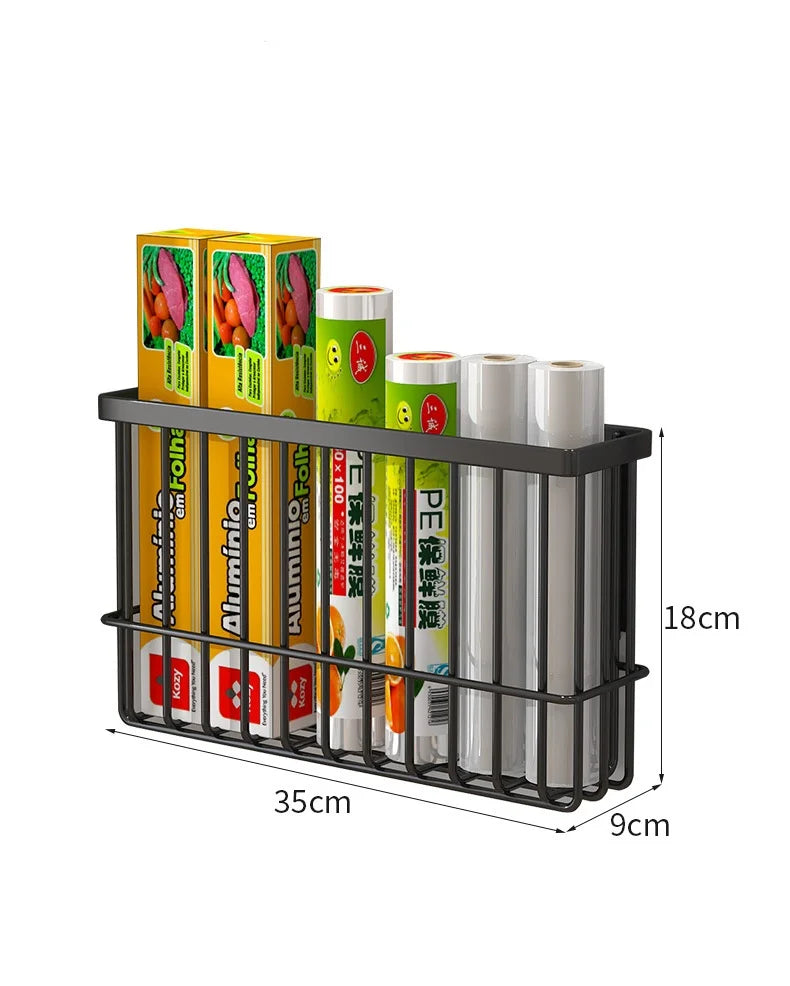 Multi-function Magnetic Fridge Storage Rack Magnetic Paper Towel Holder Household Wall Hanging Basket Kitchen Organizer Shelf