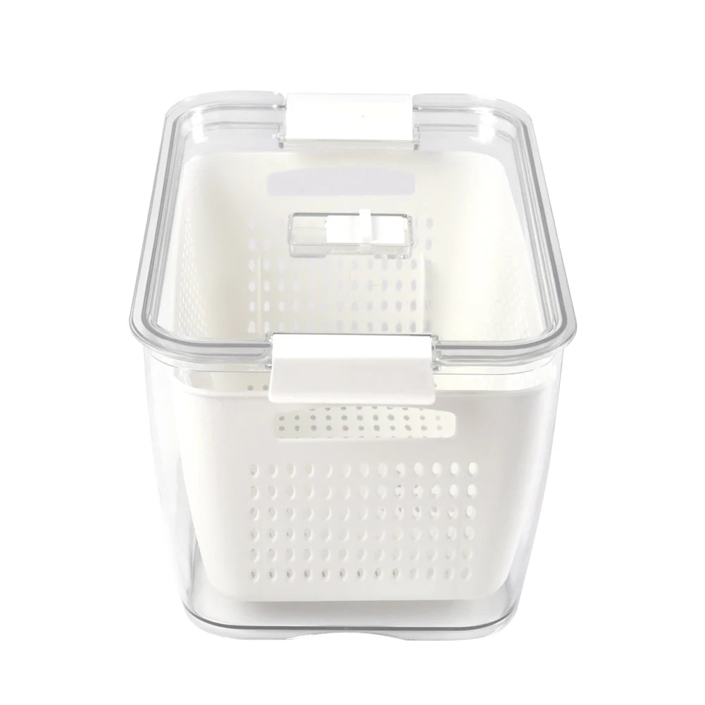 【Lifeideas】1.7L/4.5L Nested Fridge Storage Container with Removable Colander Refrigerator Fresh Vegetable Fruits Drain Basket
