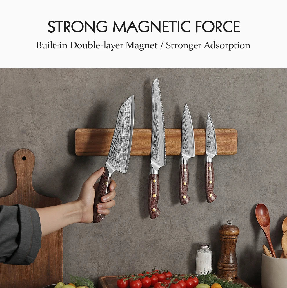 Hezhen Magnetic Knife Holder 400mm Kitchen Accessories Wooden Knives Storage Tools Acacia Wood This Is A Holder Without Knife