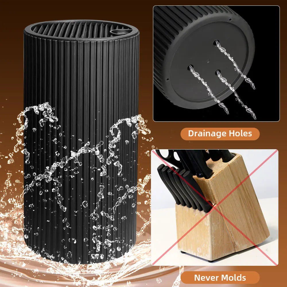 8.8 inch Kitchen Knife Holder  Stand for Kitchen Chef Ceramic Knife Inserted Plastic Knife Holder Bucket Kitchen Storage Tools
