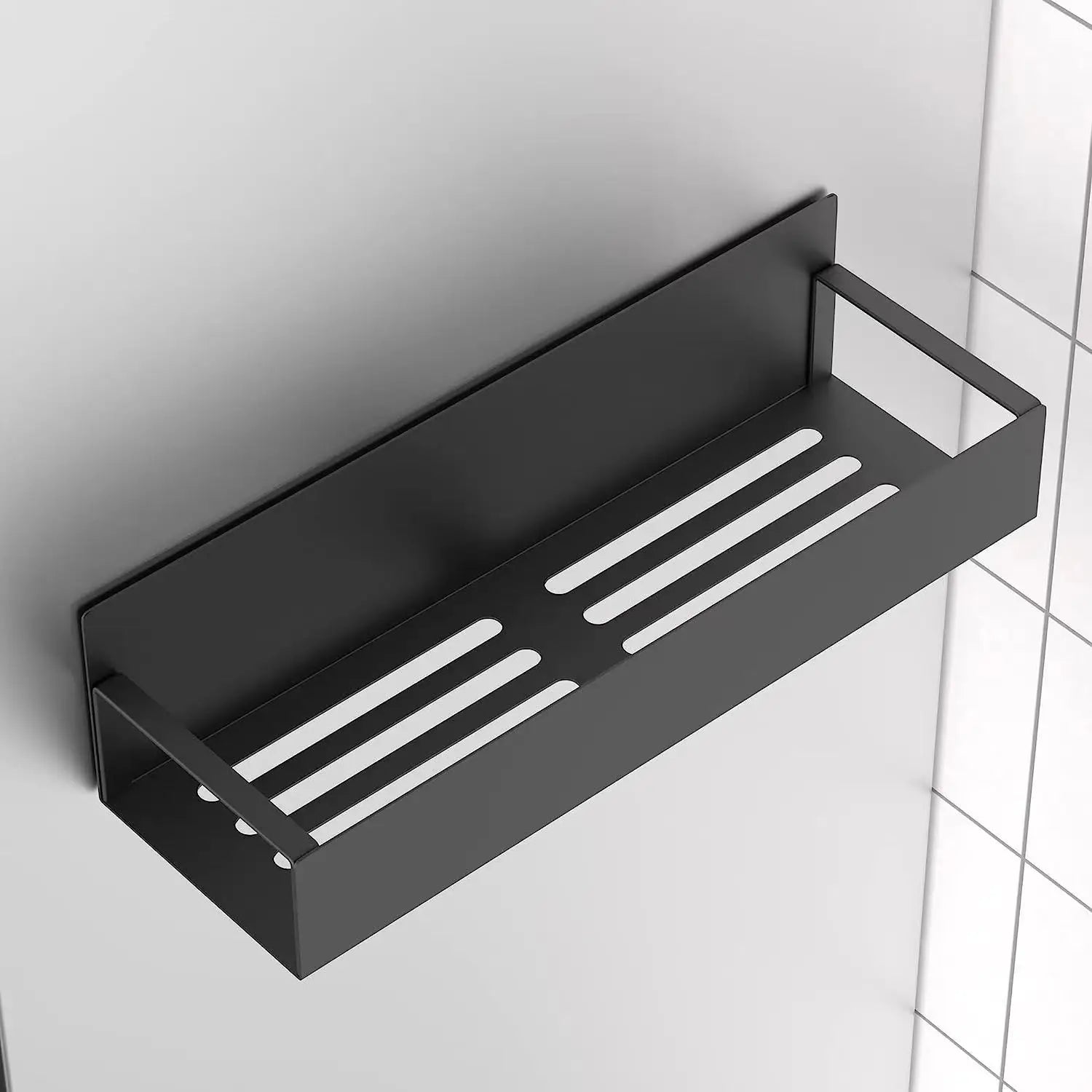 Magnetic Fridge Shelf Spice Storage Rack Refrigerator Side Shelf Black Iron Household Space Saving Kitchen Organizer Shelf