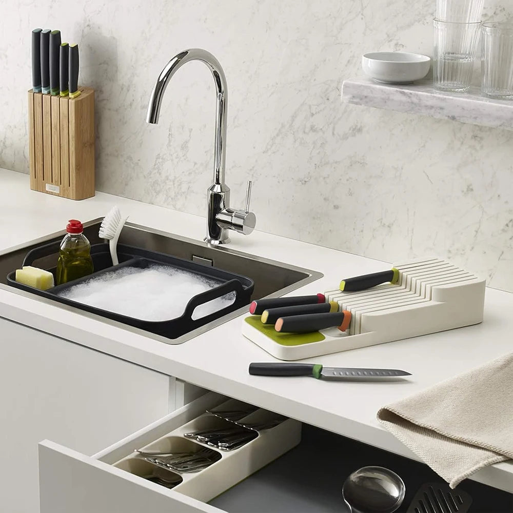 Knife Storage Box Knife Holder Storage Box Knife Stand Storage and Drawer Storage Box Kitchen Drawer Cutlery Storage Tray