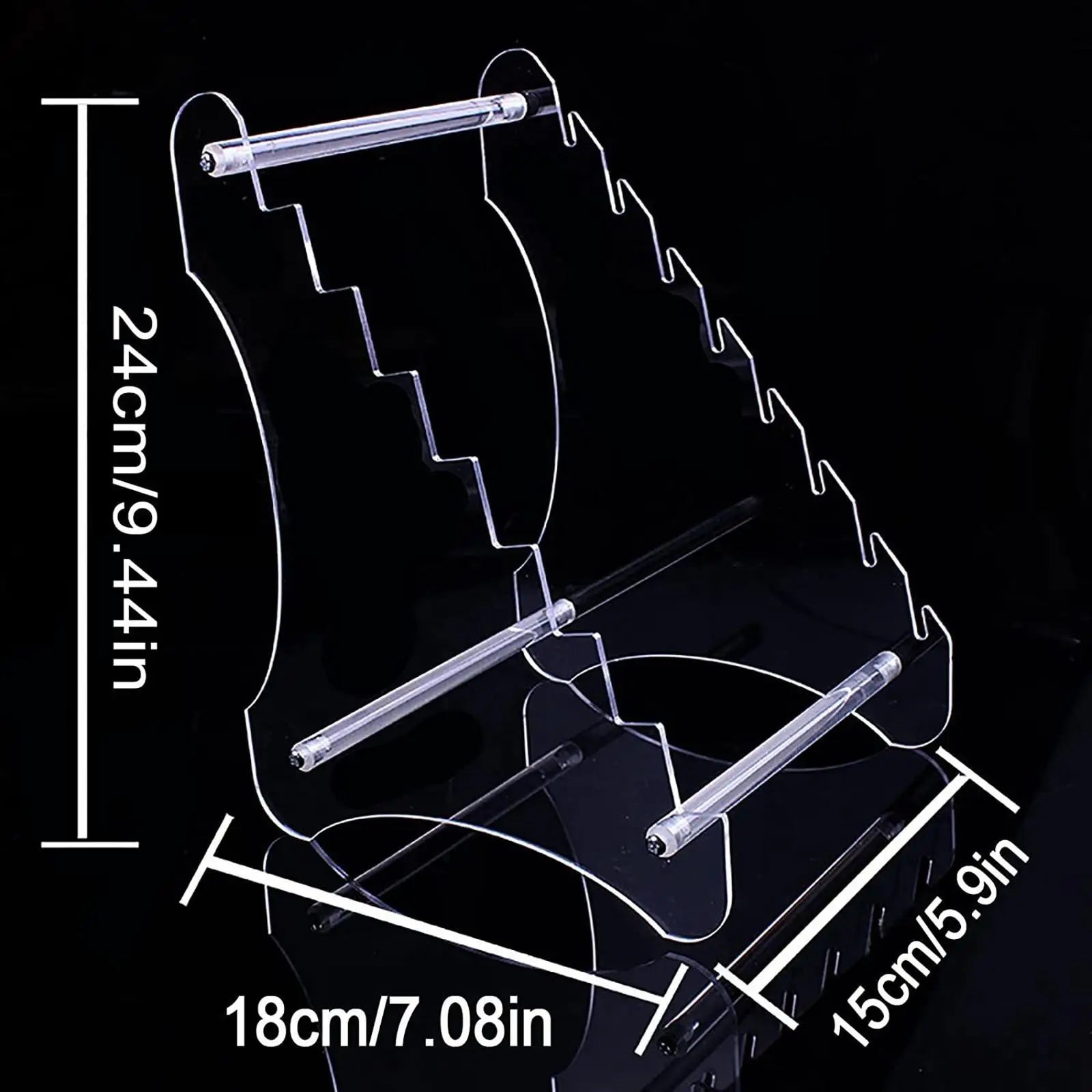 Knife Holder Storage Rack Bracket Transparent 18x15x24cm with 8 Layers Clear Shelf for Office Lounge Multipurpose Lightweight